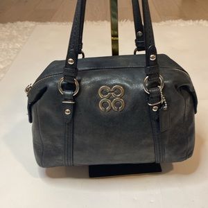 Coach Julia Metallic Black Leather Small Handbag  45524